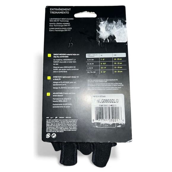 Nike Men's Core Lock Training Gloves 2.0 Large, Black/Cool Grey - Picture 2 of 2